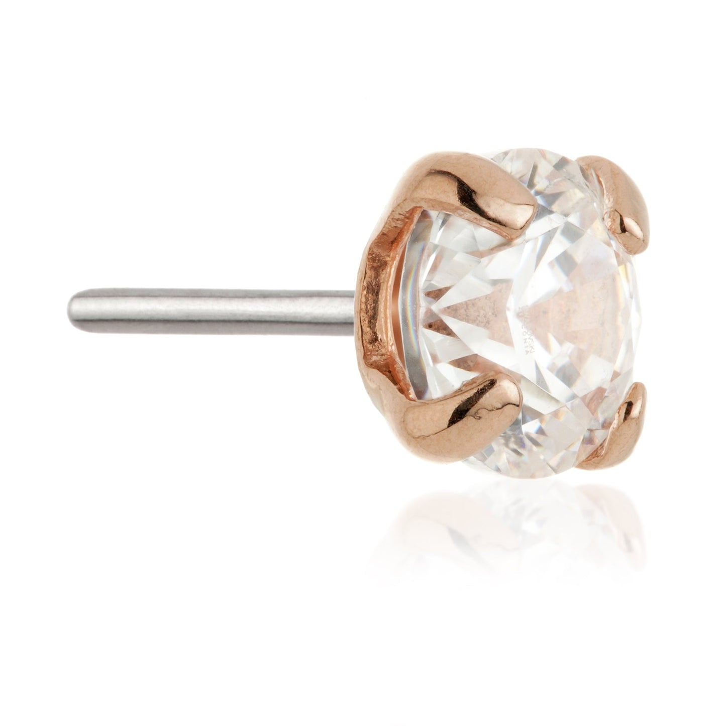 TL - 14ct Threadless Gold Prong Set Gem Pin Attachment