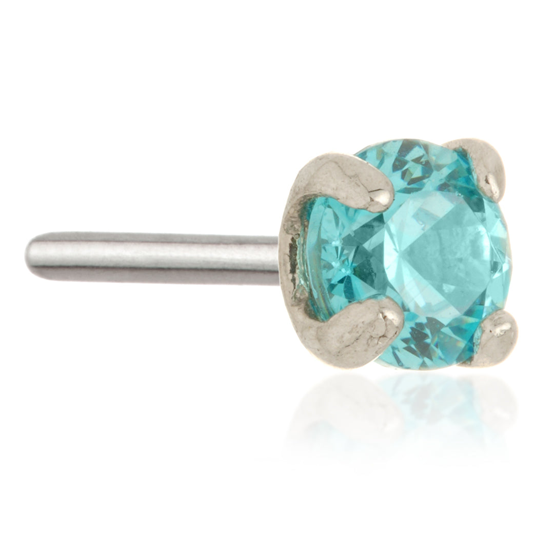 TL - 14ct Threadless Gold Prong Set Gem Pin Attachment