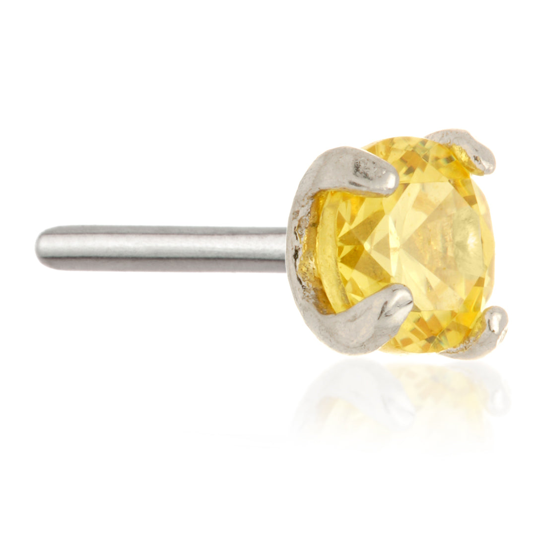TL - 14ct Threadless Gold Prong Set Gem Pin Attachment