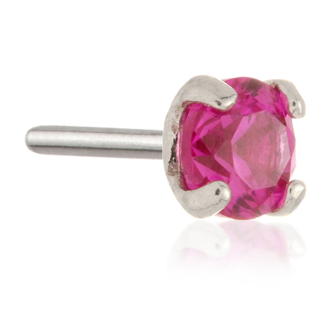 TL - 14ct Threadless Gold Prong Set Gem Pin Attachment