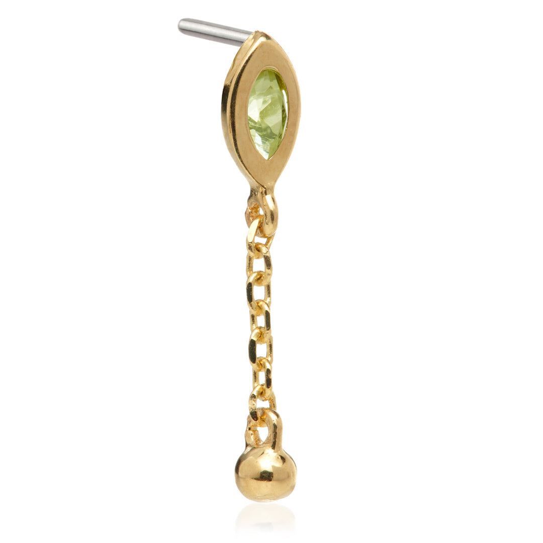 TL - 14ct Threadless Jewelled Marquise & Ball Attachment