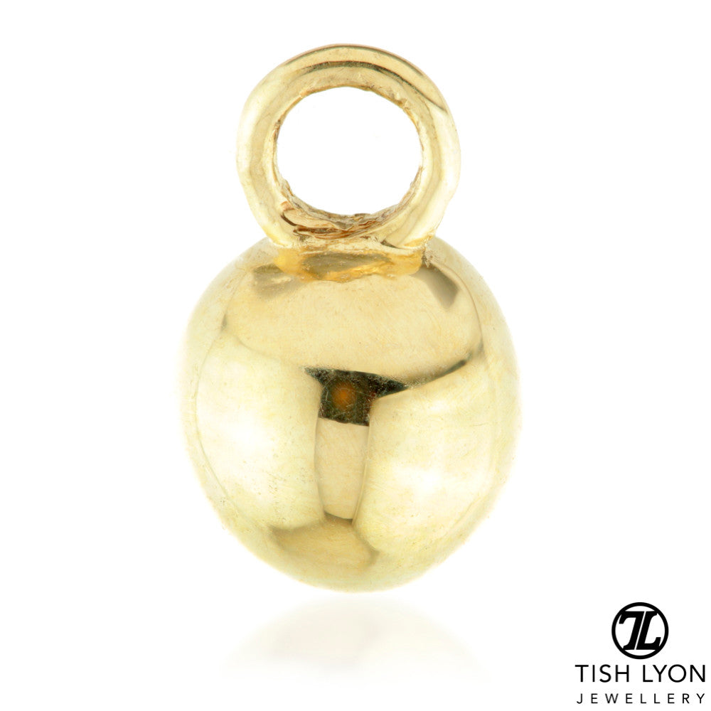 9 Carat Solid Gold Ball Hoop Charm for Hinge Segment Ring