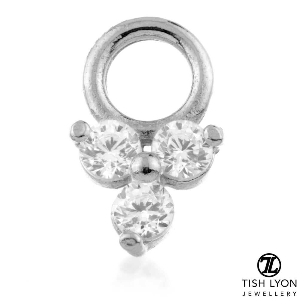 TL - Gold Diamond Trinity Charm for Hinge Segment Ring
