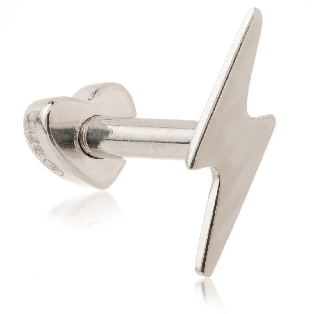 TL - 9ct Fixed Lightning Bolt Microbar with Screw on Heart Back
