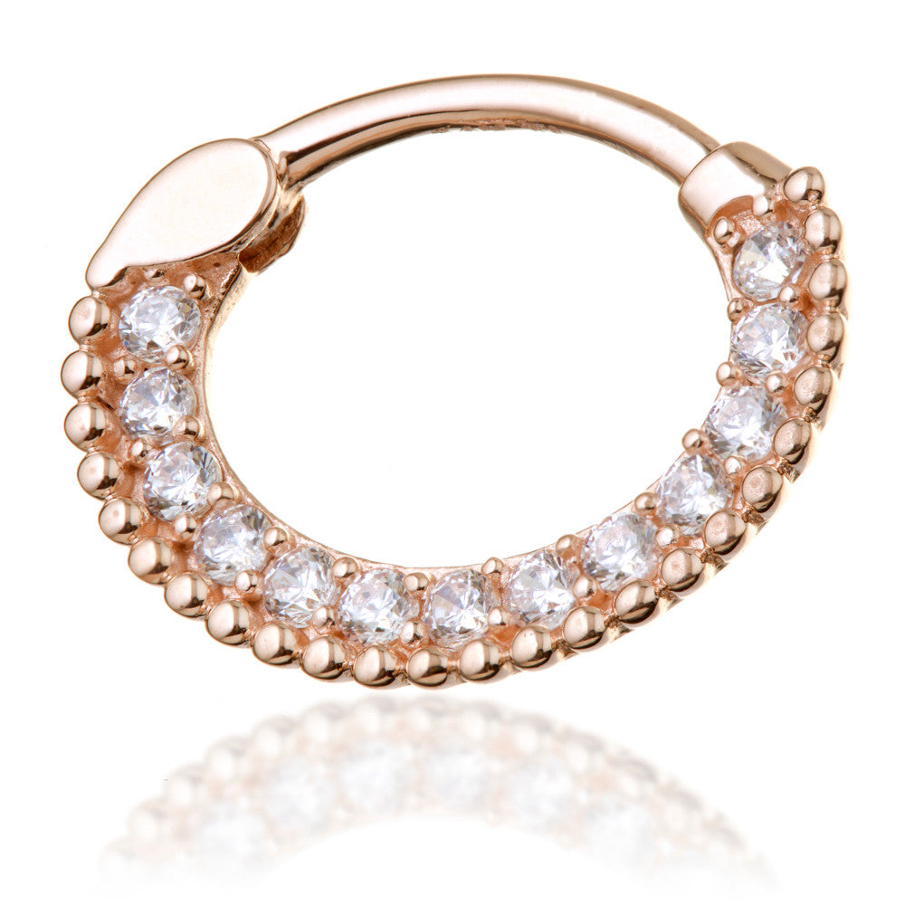 TL - Gold Pave Gems Daith Septum Ring