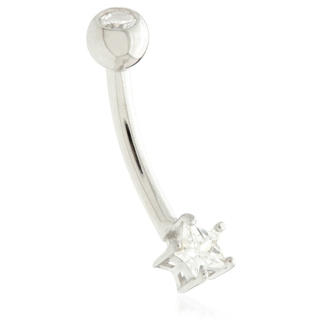TL - 14ct Gold CZ Star Rook Bar