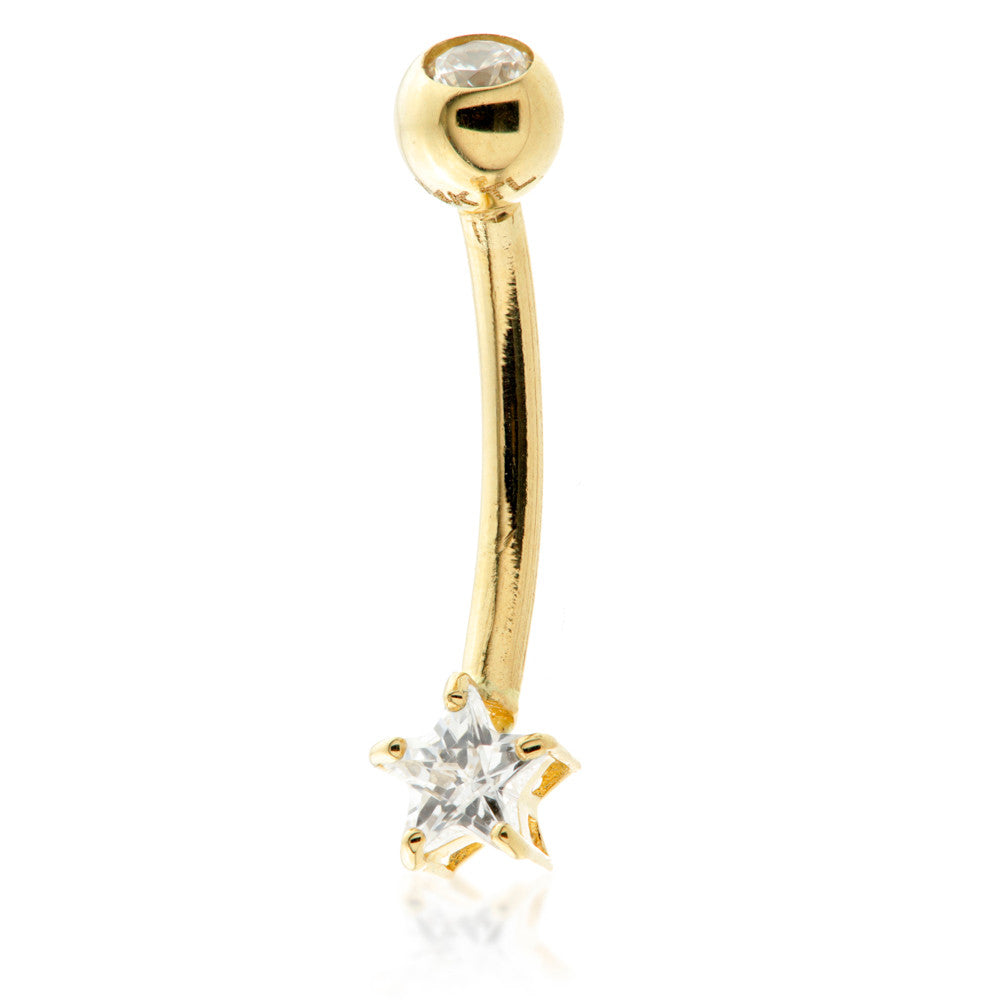 TL - 14ct Gold CZ Star Rook Bar
