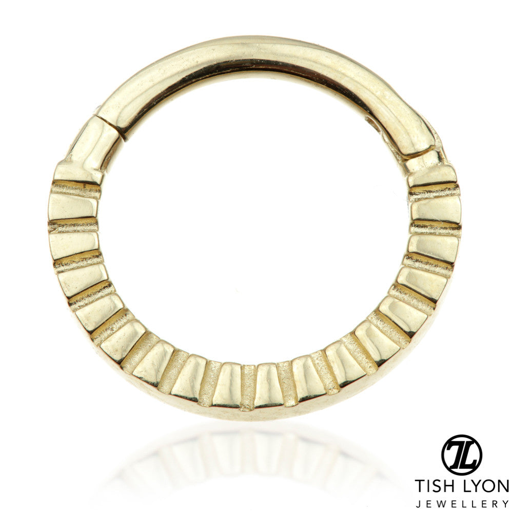 TL - Gold Patterned Hinge Segment Ring