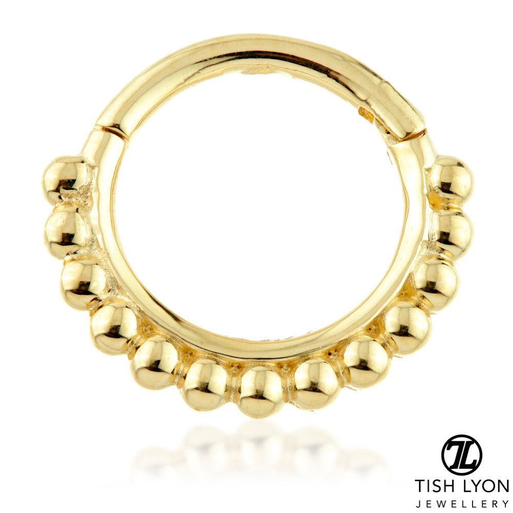 Solid Gold Ball Hinge Ring