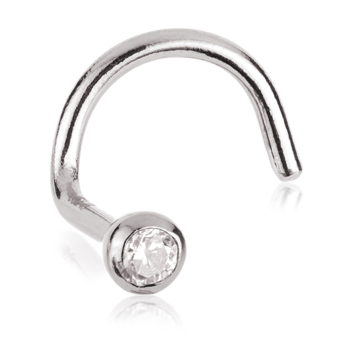 TL - Gold Bezel Gem Nose Stud