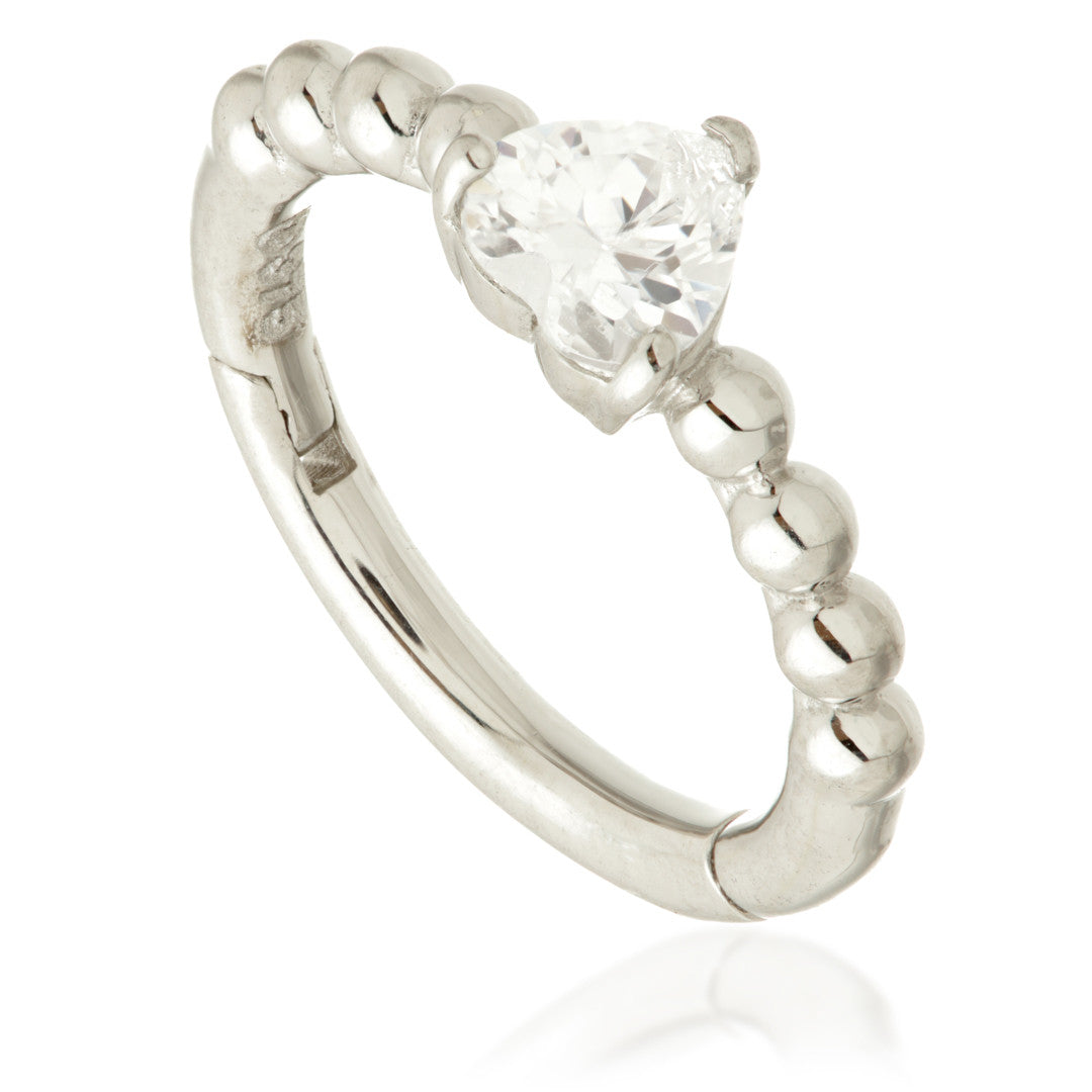 TL - Gold Bubble Heart Hinge Ring