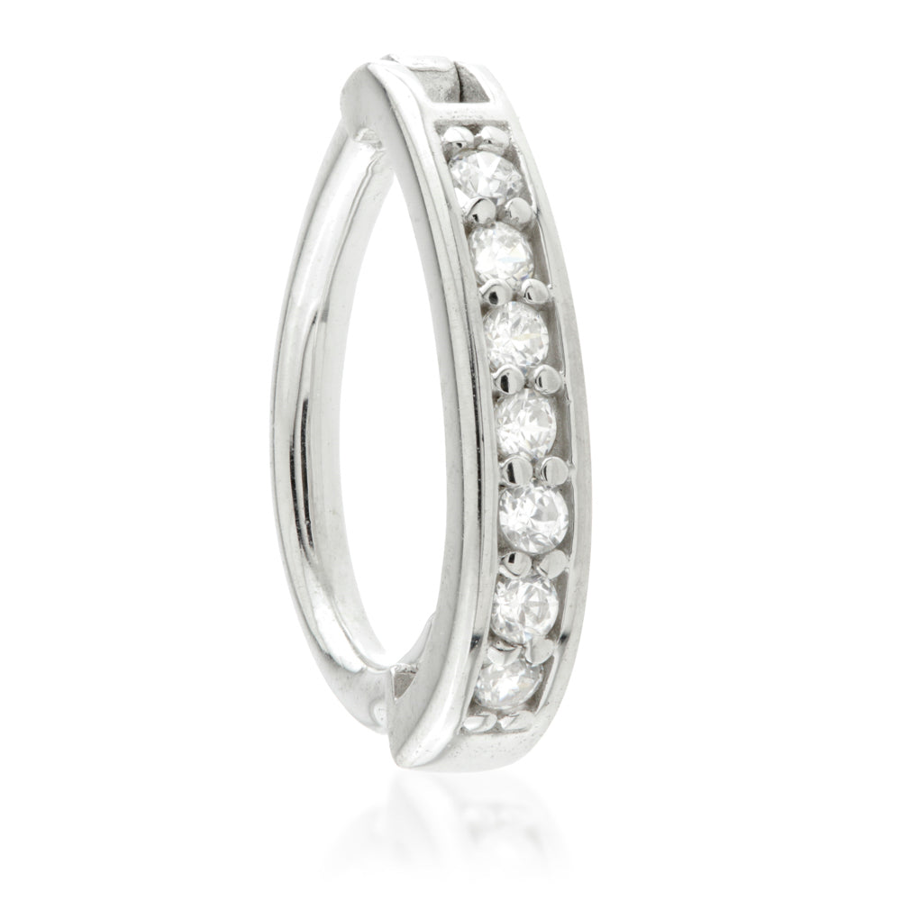 TL - Gold Channeled Jewel Oval Rook Ring