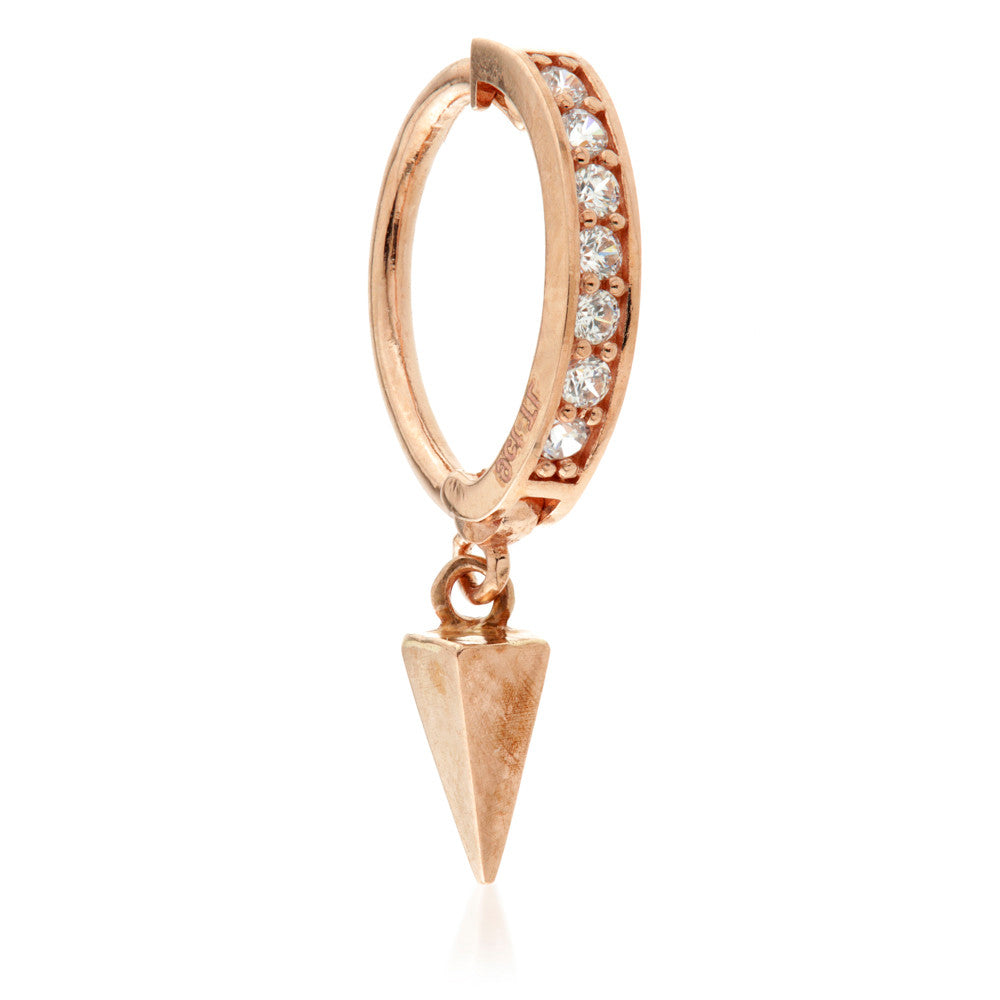 Solid Gold Jewelled Pave Rook Ring With Pendant