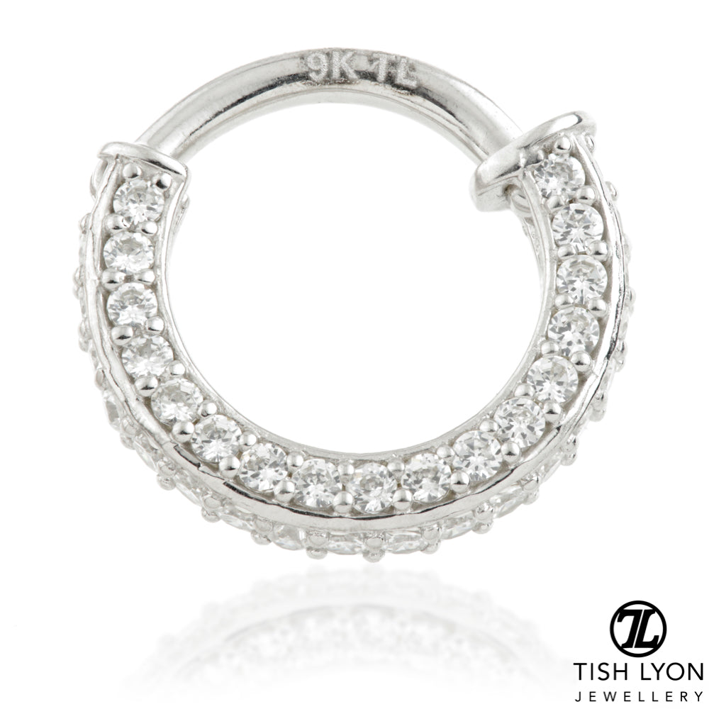 TL - Gold Double Sided Pave Gem Hinge Ring