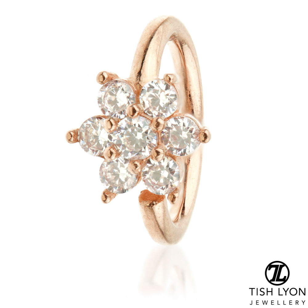 TL - Gold Gem Flower Twist Ring