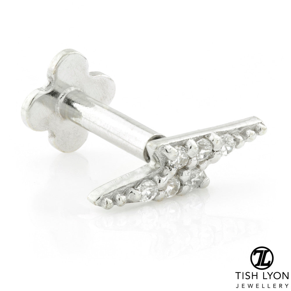 TL - Gold Jewelled Lightning Bolt Internal Labret 1.2mm