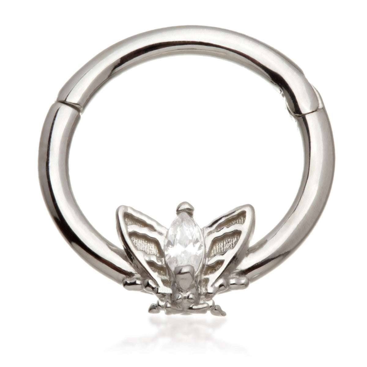 TL - Gold Jewelled Moth Daith Septum Ring