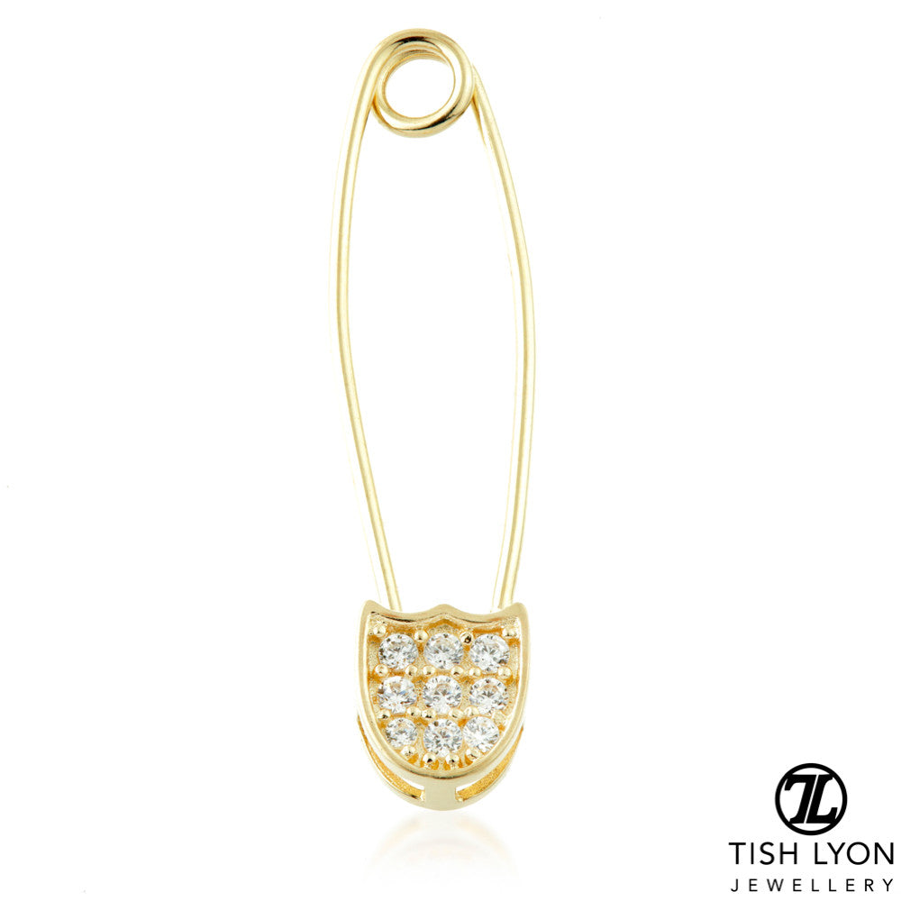 TL - Gold Jewelled Safety Pin