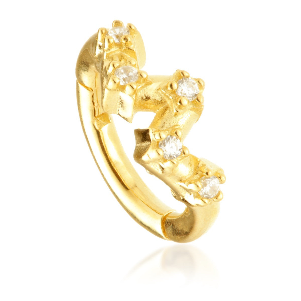 TL - Gold Jewelled Zig-Zag Hinge Segment Ring