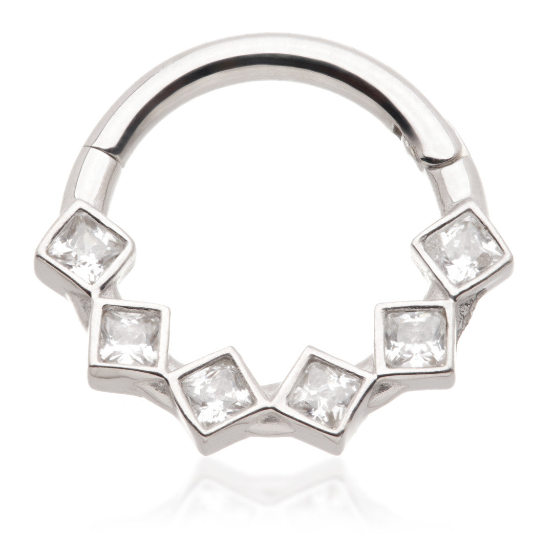 TL - Gold Multi Gem Daith Septum Ring