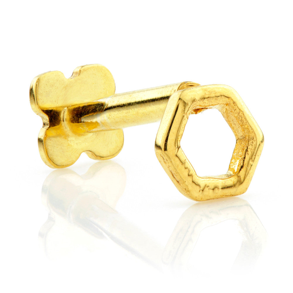 TL - Gold Open Hexagram Internal Labret