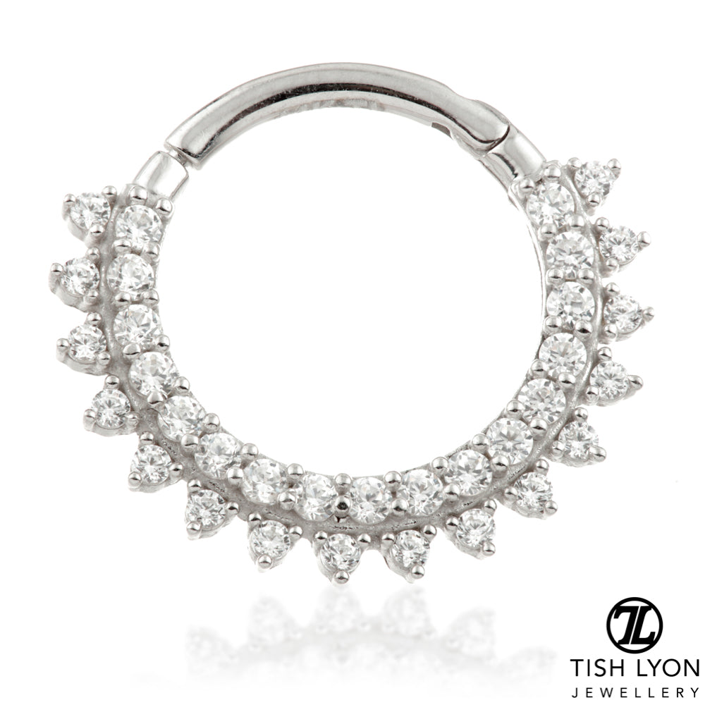 Selene Solid Gold Multi Gem Daith & Septum Hoop