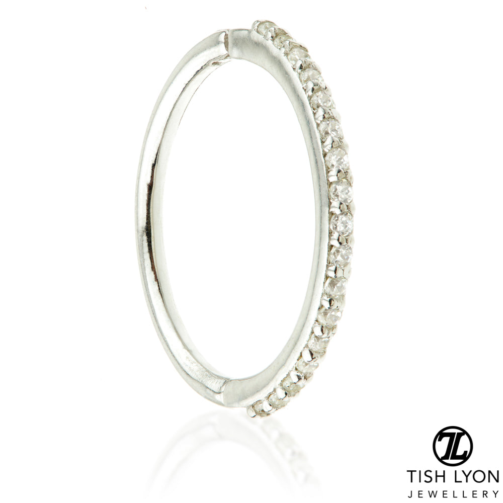 TL - Gold Pave Gem Eternity Hinge Conch Ring