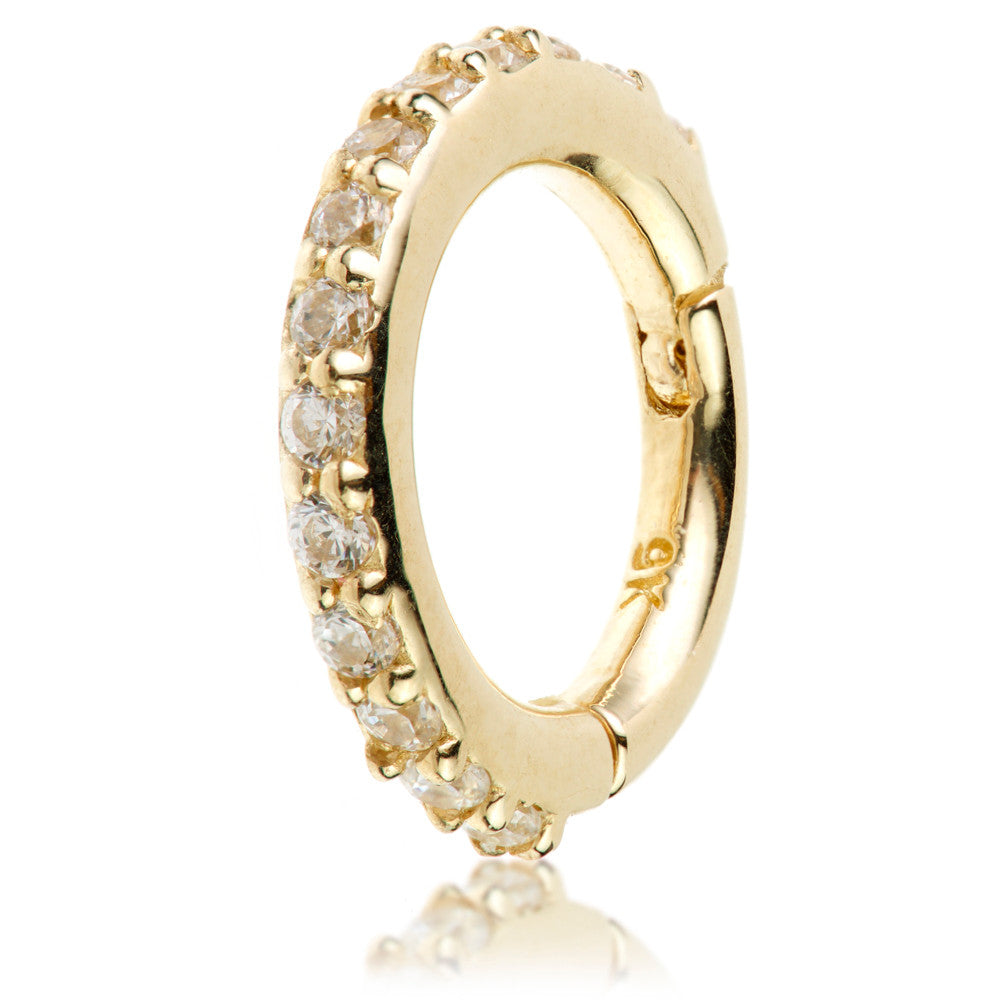 TL - 14K Gold Pav� Gem Eternity Hinge Ring