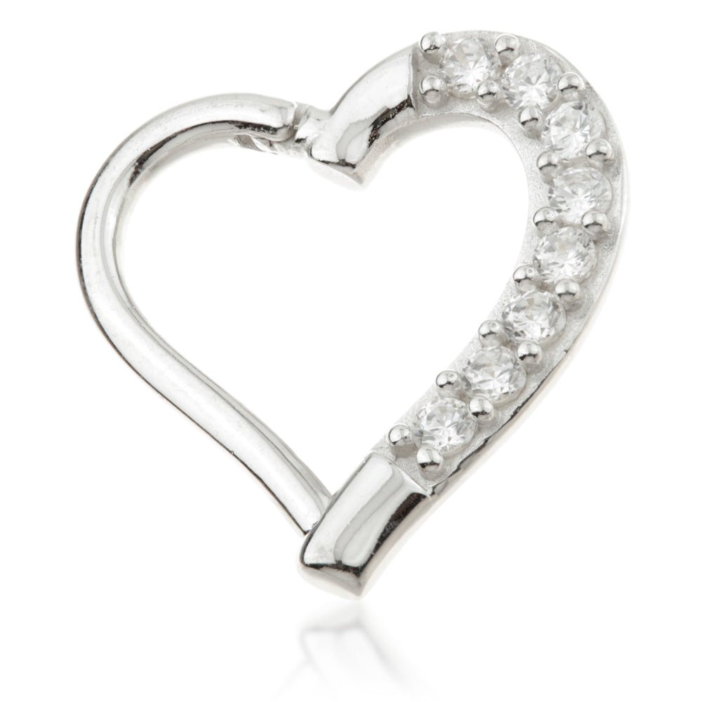 TL - 9K Gold Pave Gem Hinge Heart Ring