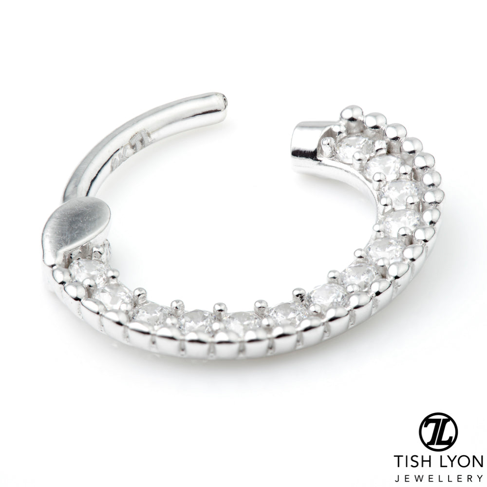TL - Gold Pave Gems Daith Septum Ring
