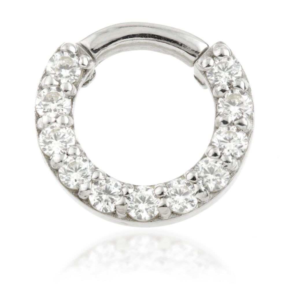 TL - Gold Pavé Gem Covered Daith Septum Ring