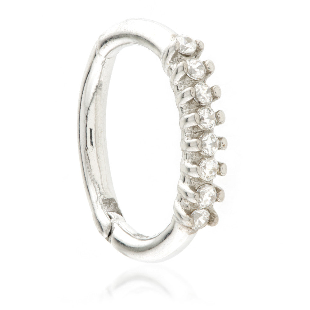 TL - Gold Prong Set CZ Hinge Ring