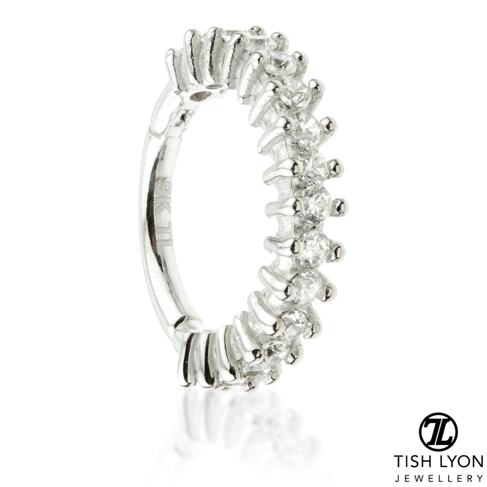 TL - Gold Prong Set Gem Eternity Hinge Ring