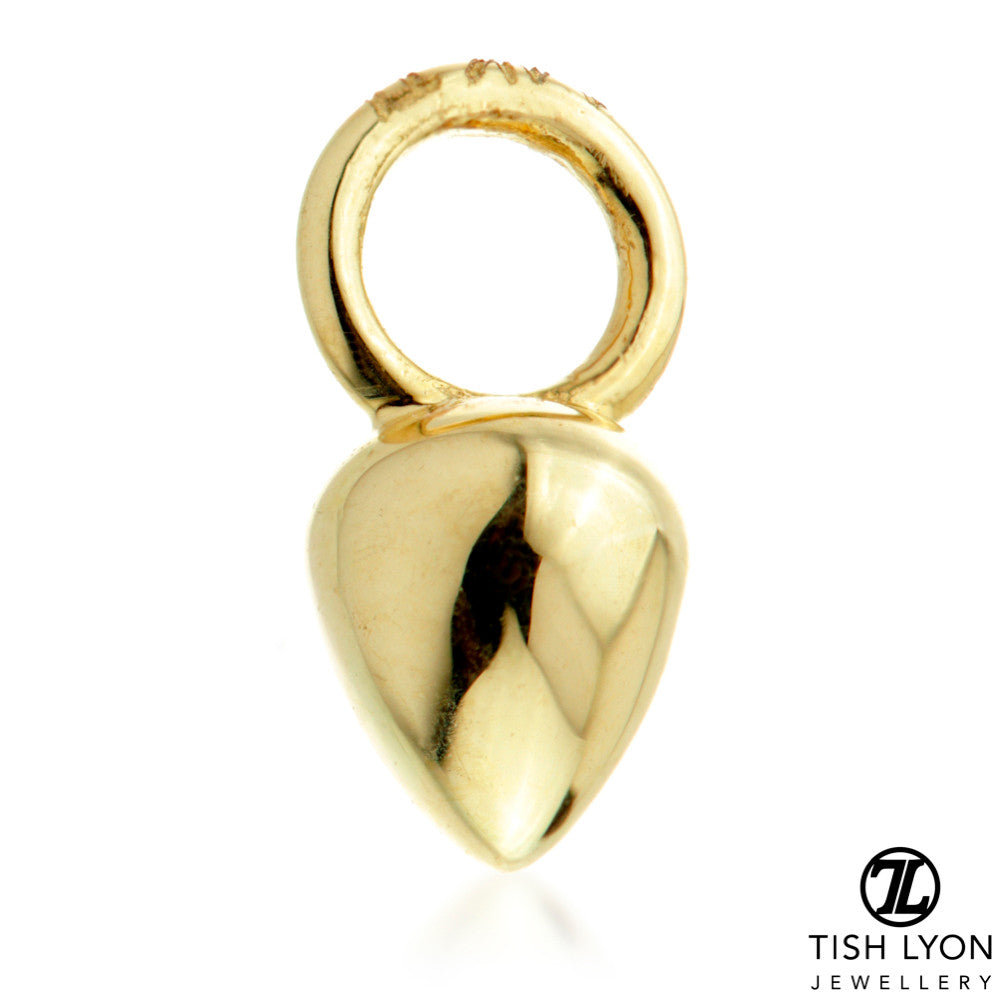 9 Carat Solid Gold Tear Drop Hoop Charm for Hinge Segment Ring