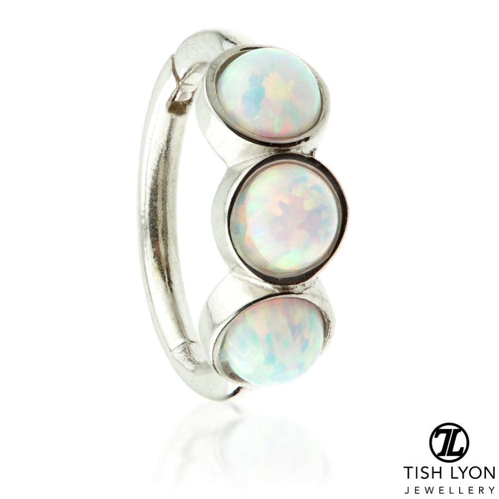 TL - Gold Triple Opal Hinge Ring