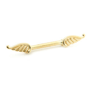 TL - 9ct Gold Winged Nipple Bar