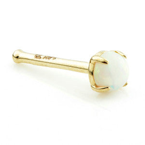 TL - 14ct Opal Gem Straight Nose Stud