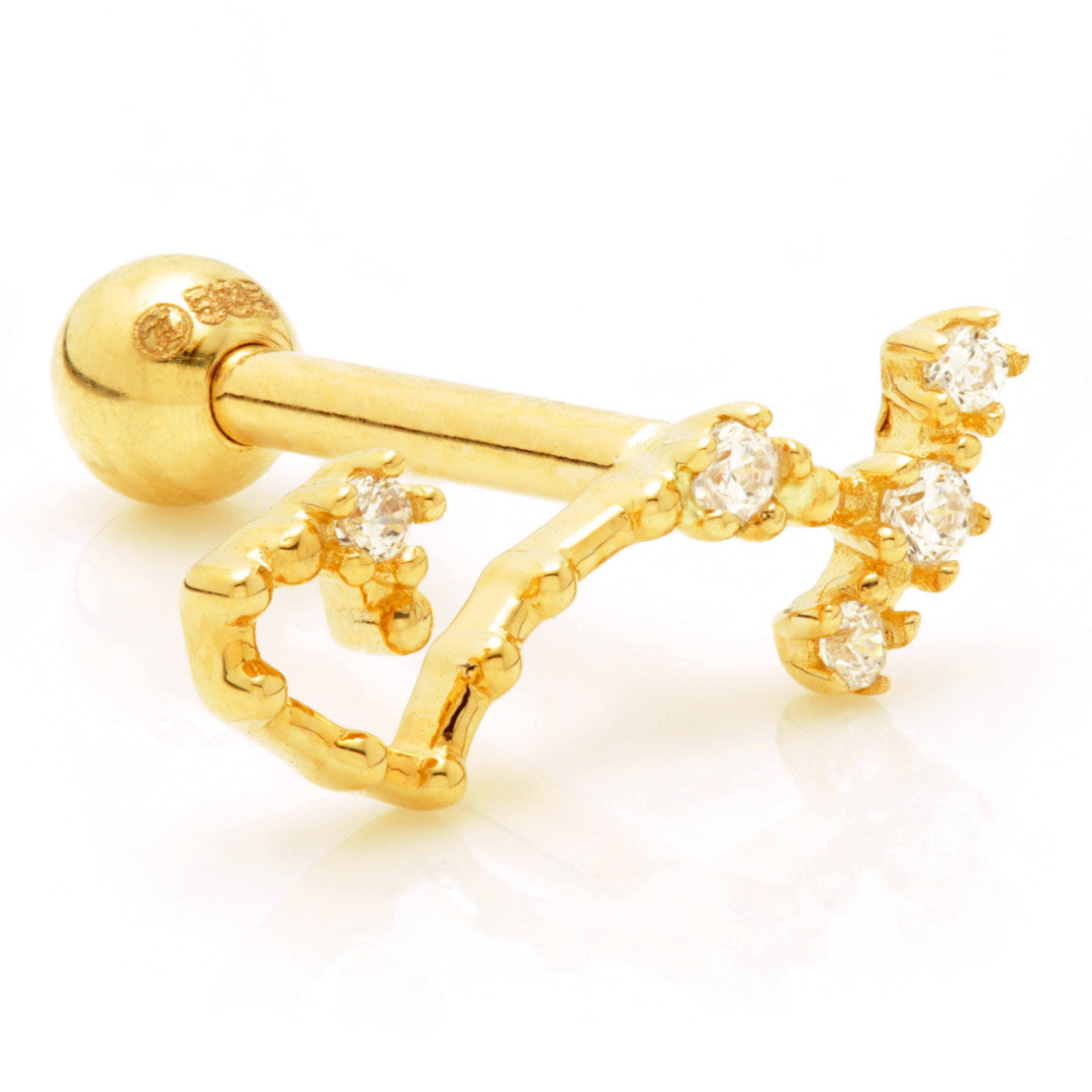 Scorpio Solid Gold Jewelled Zodiac Constellation Microbar