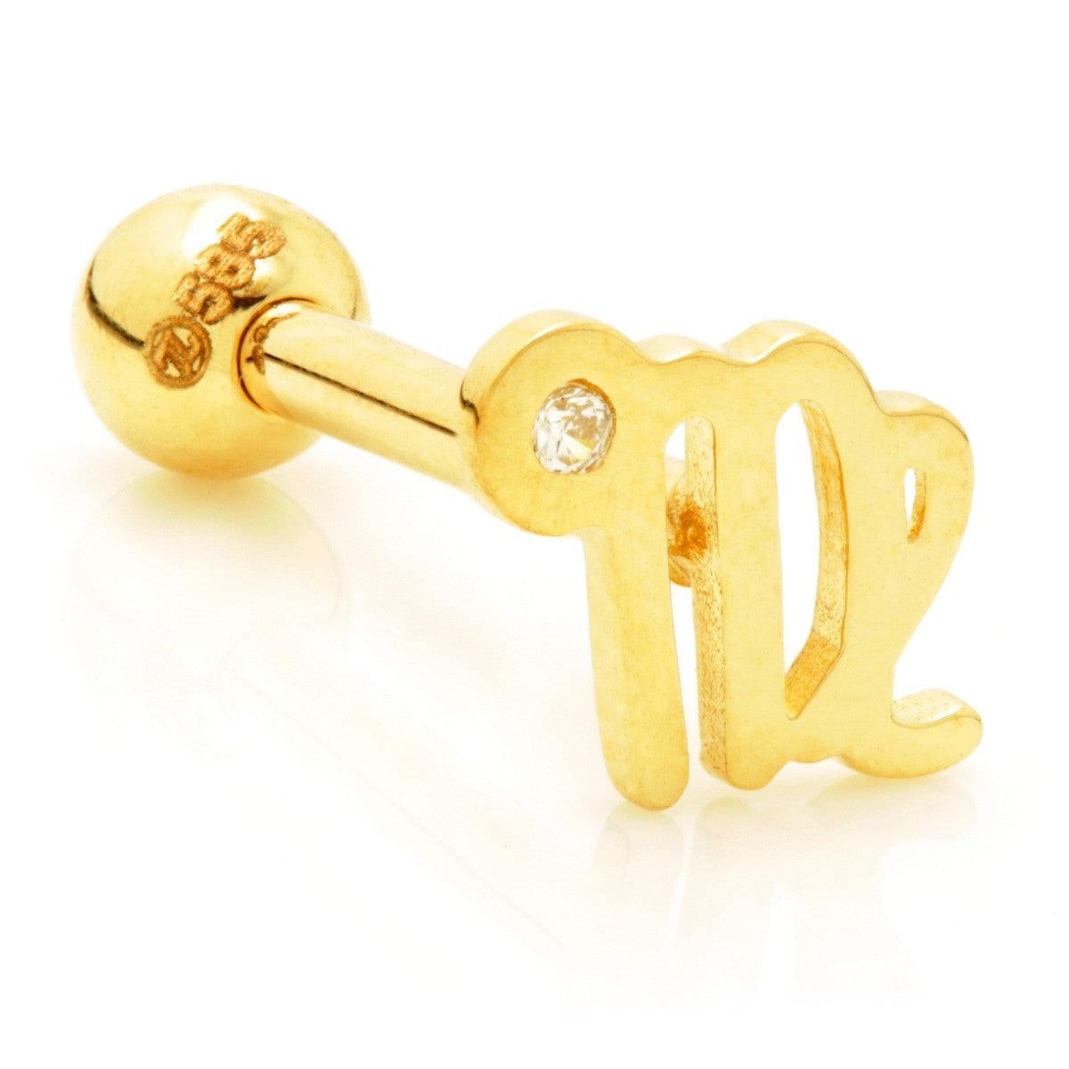 Virgo Solid Gold Jewelled Zodiac Microbar