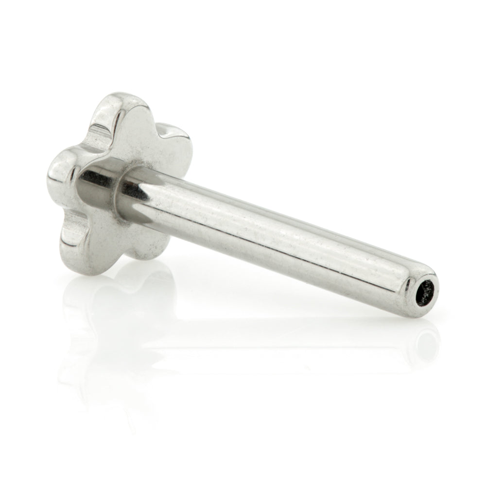 TL - Ti Threadless Labret Stem with Flower Base
