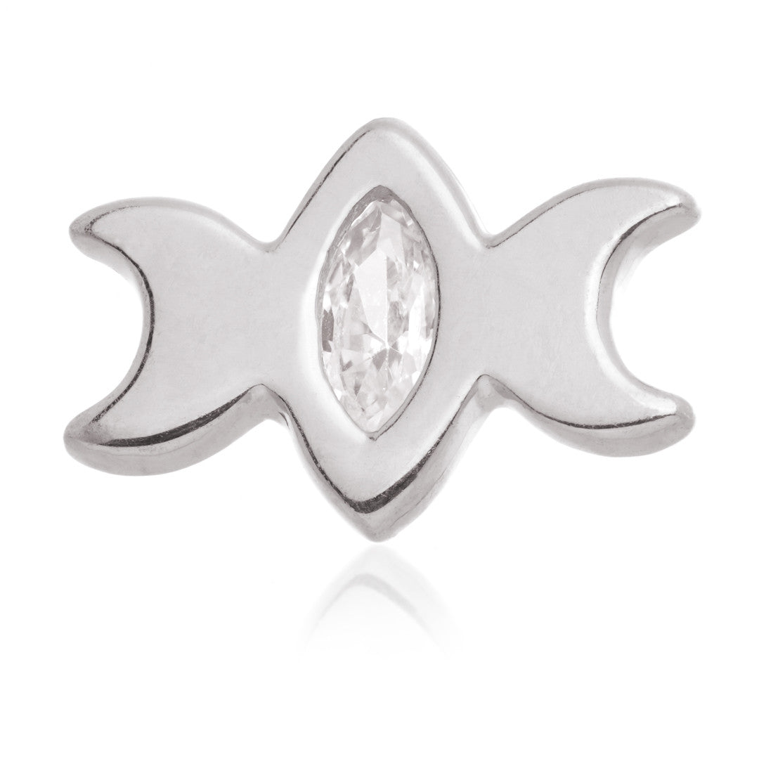 TL- 14ct Internal Double Crescent Moon Jewelled Attachment