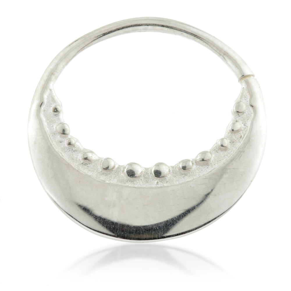 Tribal Disk Silver Open Ring