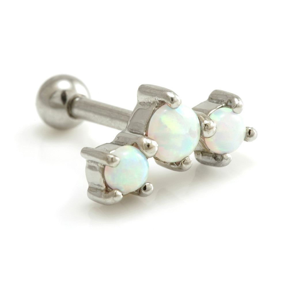 Triple Opal Steel Stud