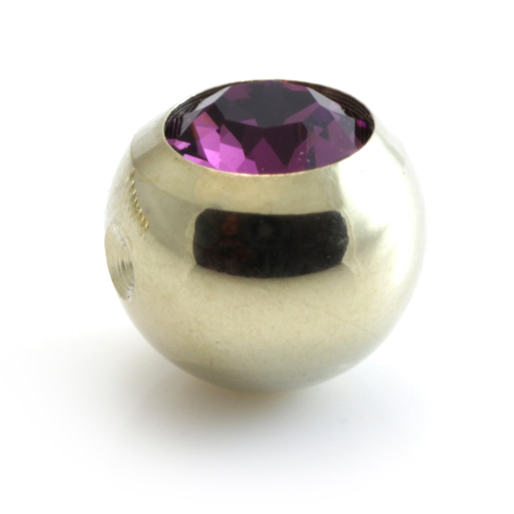 Zircon Gold Steel Clip In Gem Ball