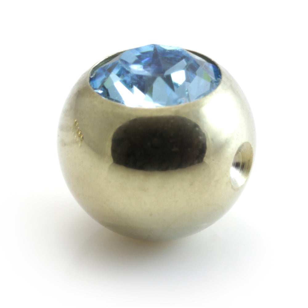 Zircon Gold Steel Clip In Gem Ball
