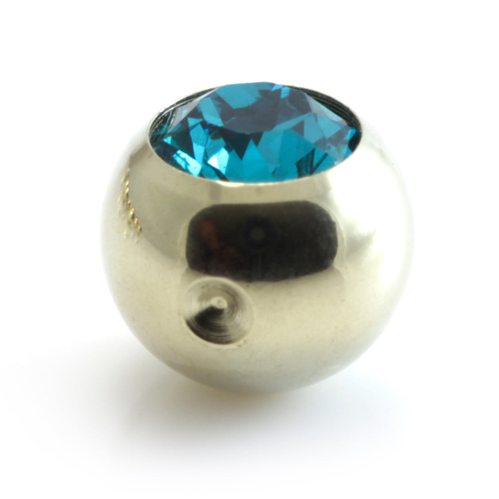 Zircon Gold Steel Clip In Gem Ball