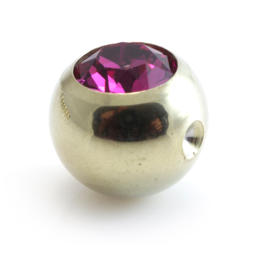 Zircon Gold Steel Clip In Gem Ball
