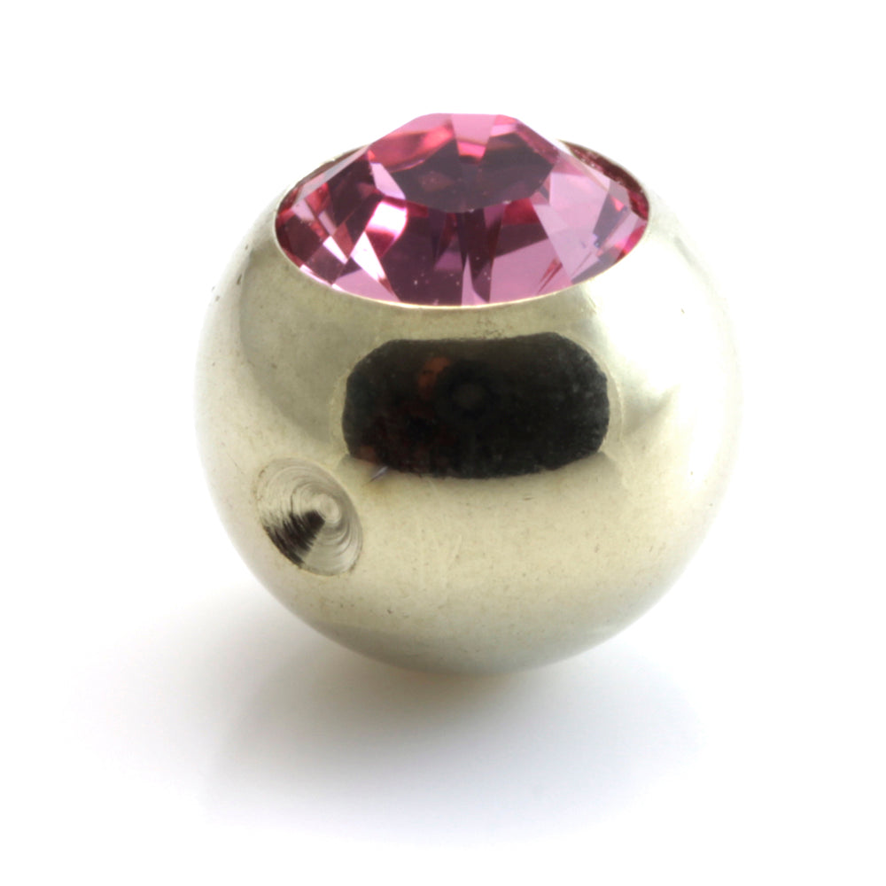 Zircon Gold Steel Clip In Gem Ball