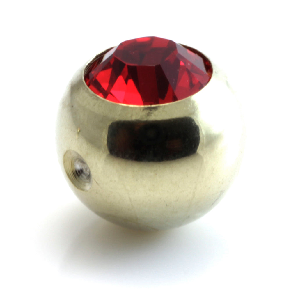 Zircon Gold Steel Clip In Gem Ball
