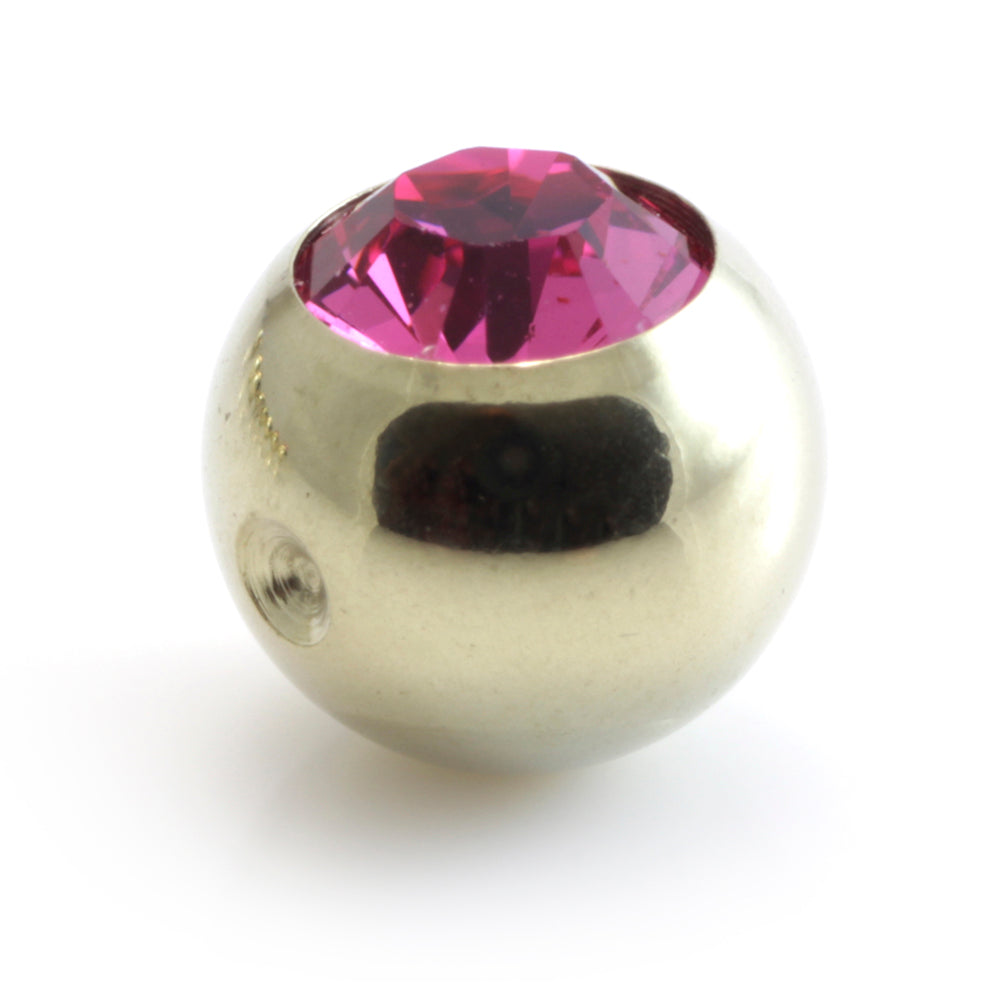 Zircon Gold Steel Clip In Gem Ball